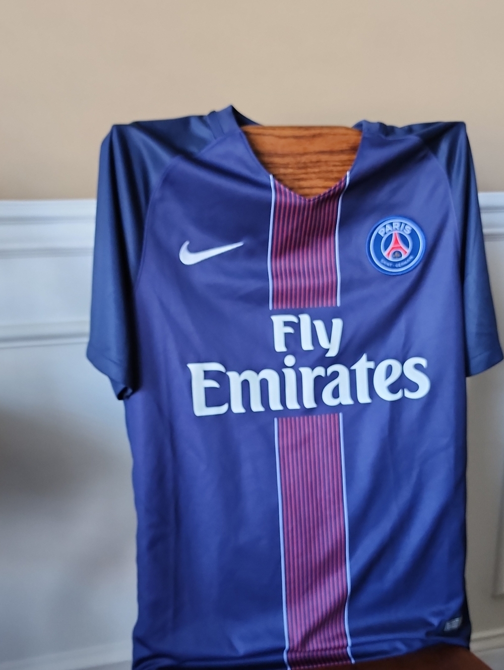 Nike Men's Medium PSG Blue Red Soccer Jersey - Fly Emirates